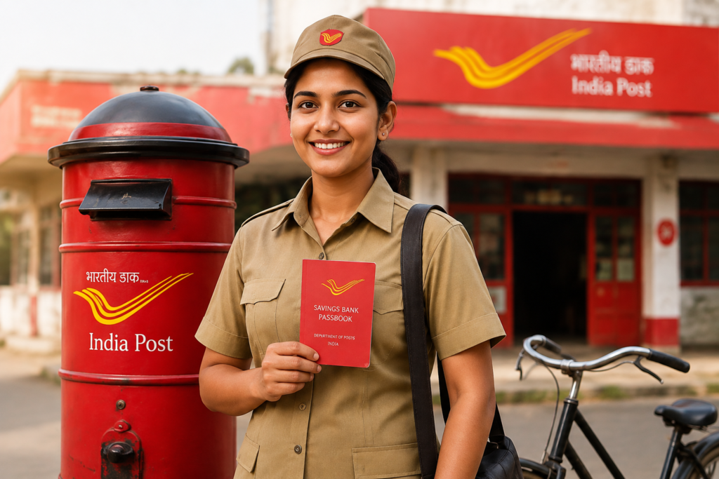Hero Postwoman with Post Office Saving passbook
