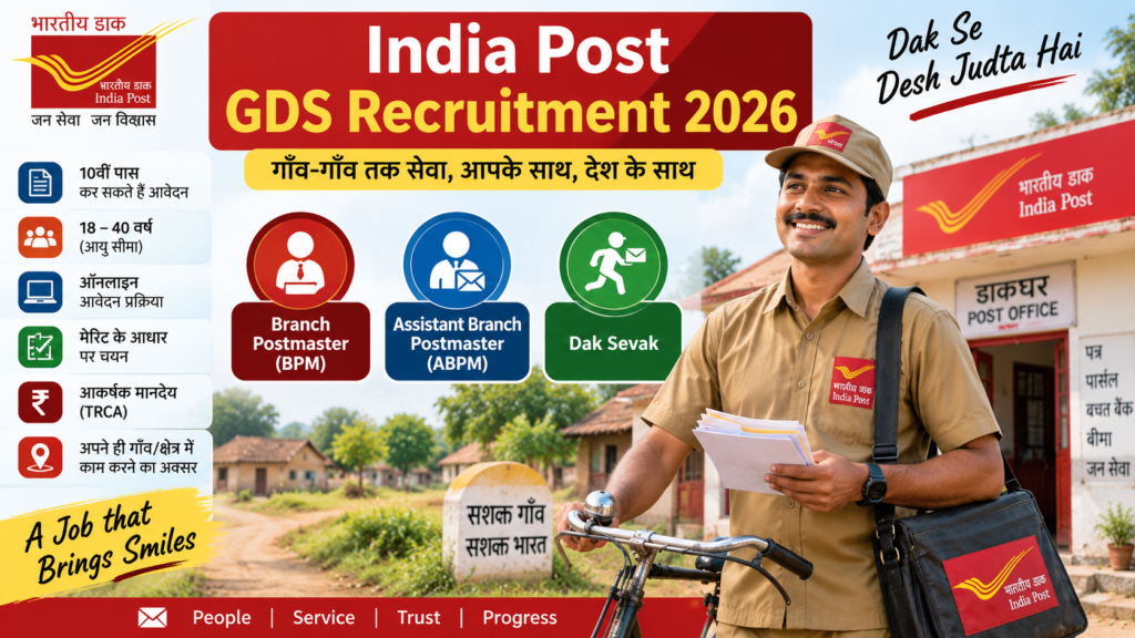 India Post GDS Recruitment 2026 for BPM ABPM and Dak Sevak
