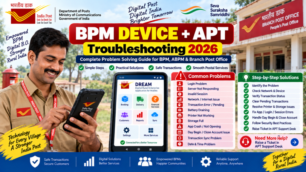 BPM Device + APT Troubleshooting 2026 – India Post APT 2.0 Problem Solving Guide