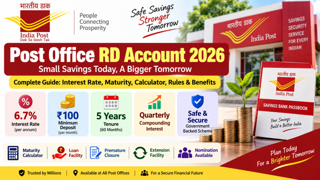 Post Office RD Account 2026 Interest Rate 6.7 Percent Maturity and Calculator